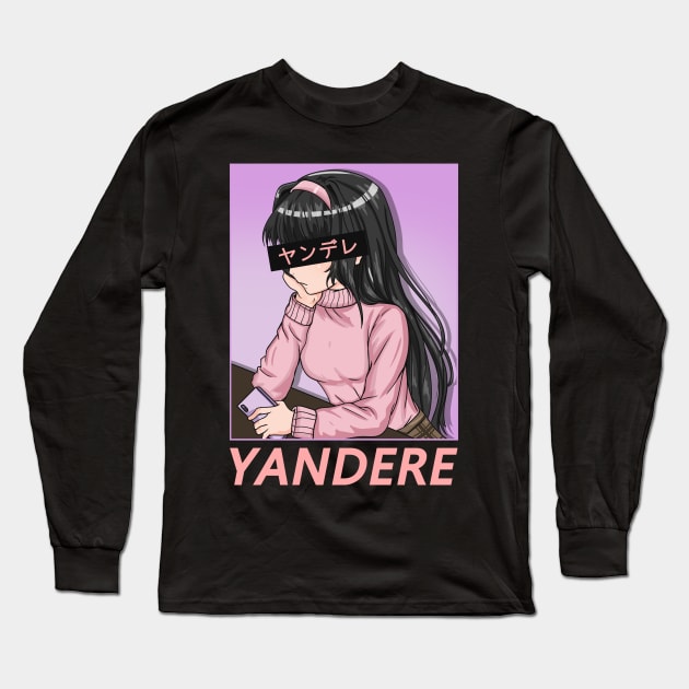 Yandere - Japanese Anime Girl T-Shirt Long Sleeve T-Shirt by biNutz